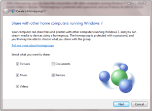 Create a HomeGroup in Windows 7