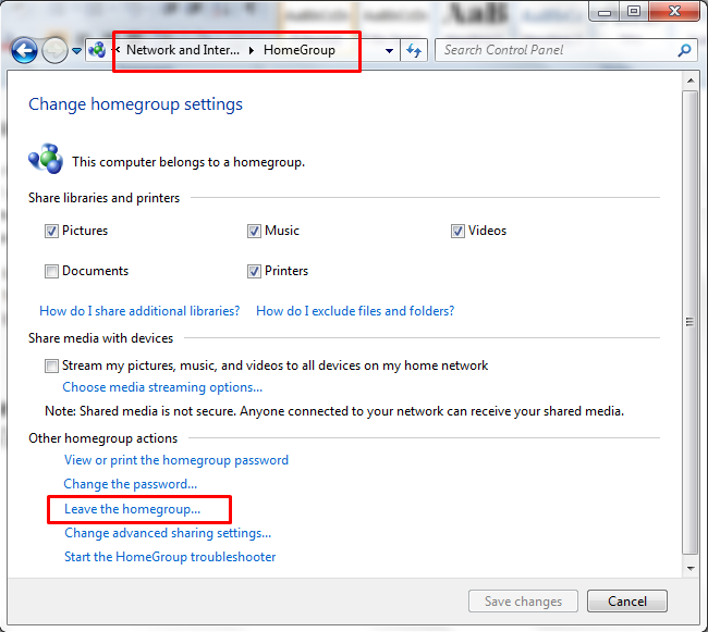 Disable the Homegroup Feature in Windows 7