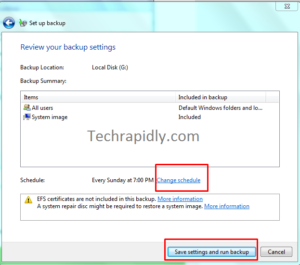 back up your files and folders in Windows 7