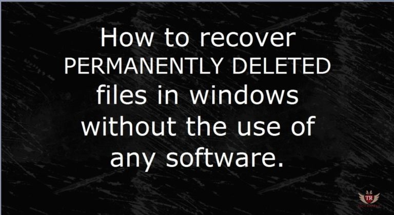 recover deleted files and folders in Windows 10