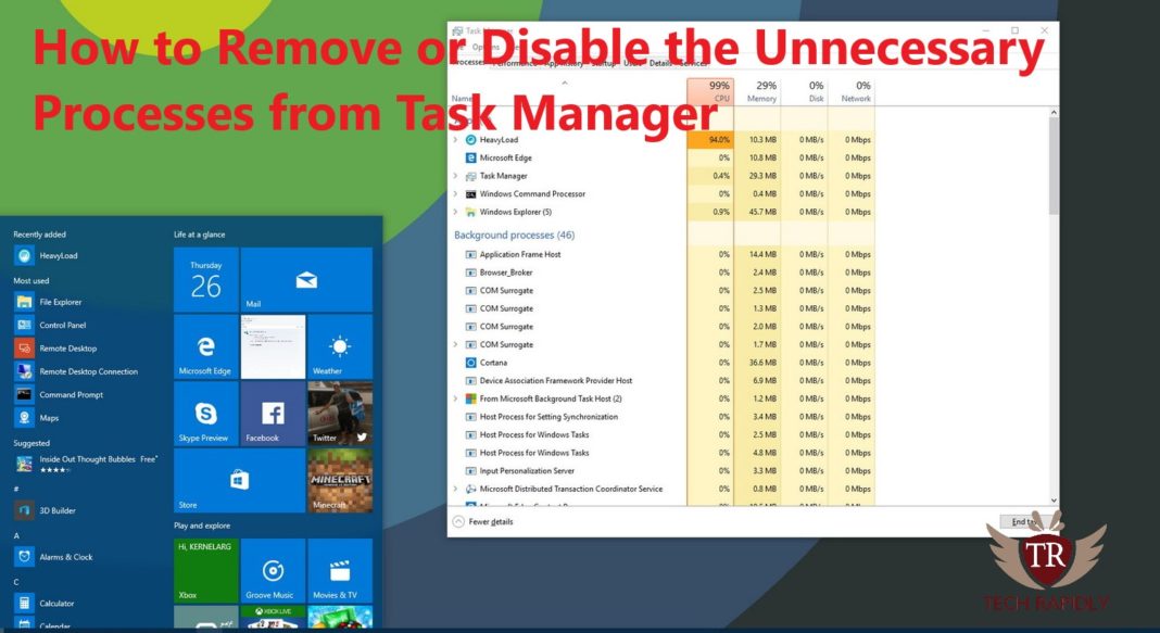 How to Remove or Disable the Unnecessary Processes from Task Manager